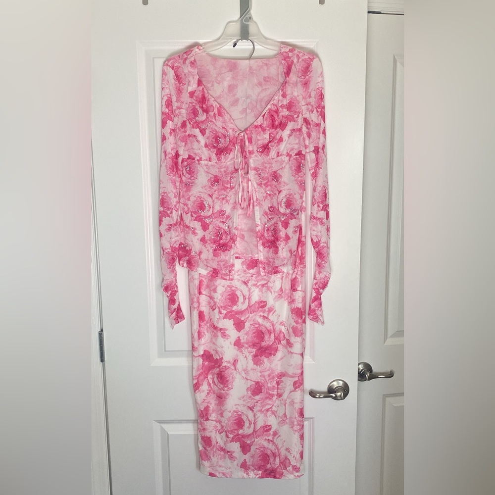 PINK & WHITE FLORAL SET